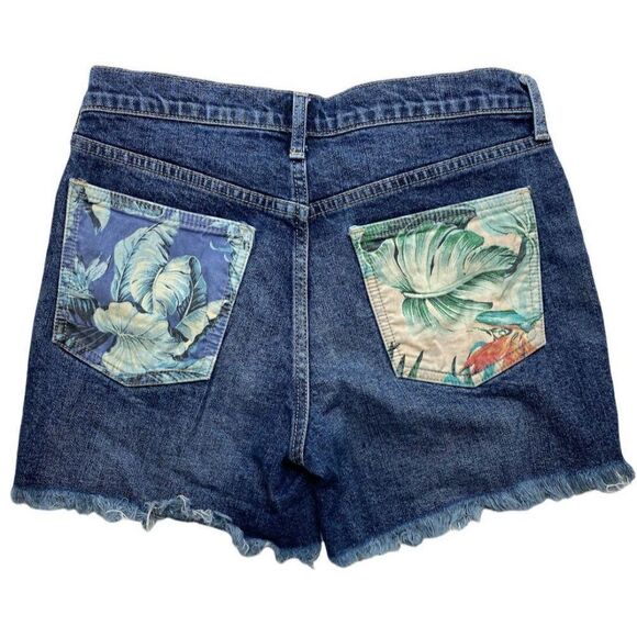 Womens GAP Dark Wash Tropical Back Pocket Distressed‎ Sz 26  or 2 - Picture 2 of 7